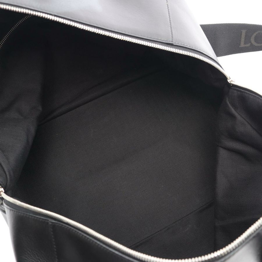 LOEWE Puzzle Fold Duffle 2WAY Boston 手提包,黑色皮革,二手,男女通用-2