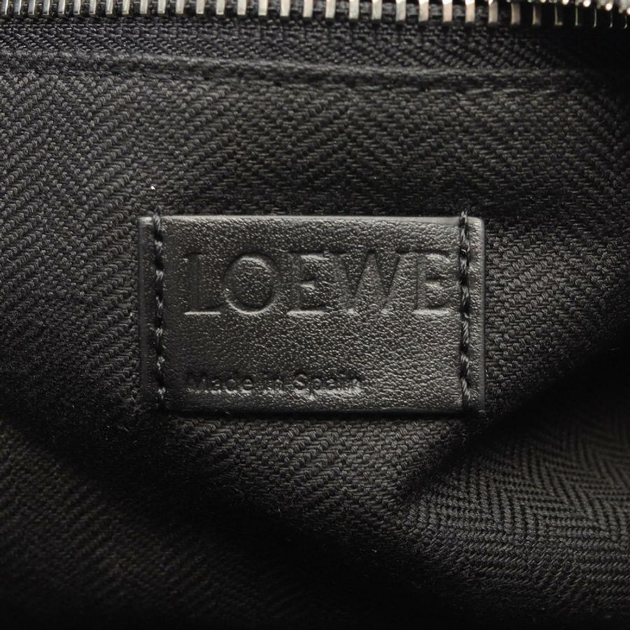 LOEWE Puzzle Fold Duffle 2WAY Boston 手提包,黑色皮革,二手,男女通用-3
