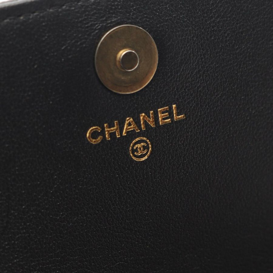 香奈兒 (CHANEL) 絎縫手機鏈斜背包 AP3762 皮革 黑色 GHW 二手-3