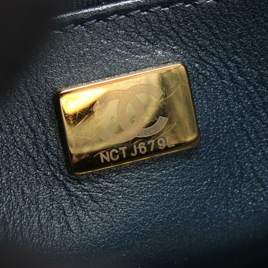 香奈兒 (CHANEL) 絎縫 Hobo 鏈條肩背包 AS4532 牛仔布藍色金色五金 二手 CC-4