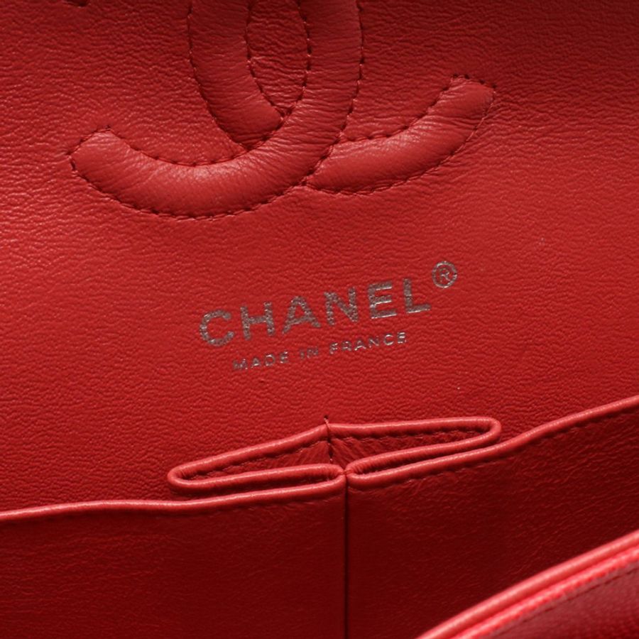 香奈兒 (CHANEL) 絎縫雙蓋鏈條肩背包 A01113 紅色皮革 SHW 二手-3