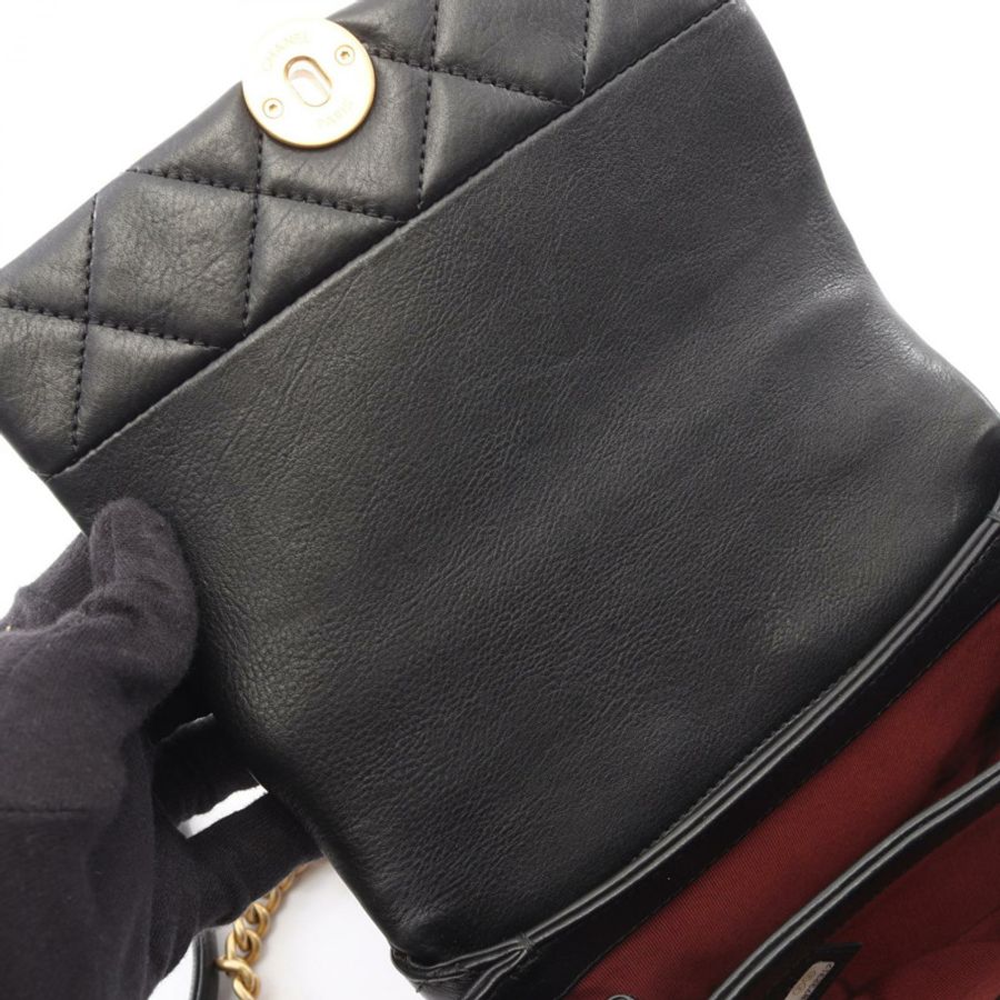 香奈兒 (CHANEL) 絎縫鏈條肩背斜背包 AS1170 羊皮黑色 二手 金色五金-5