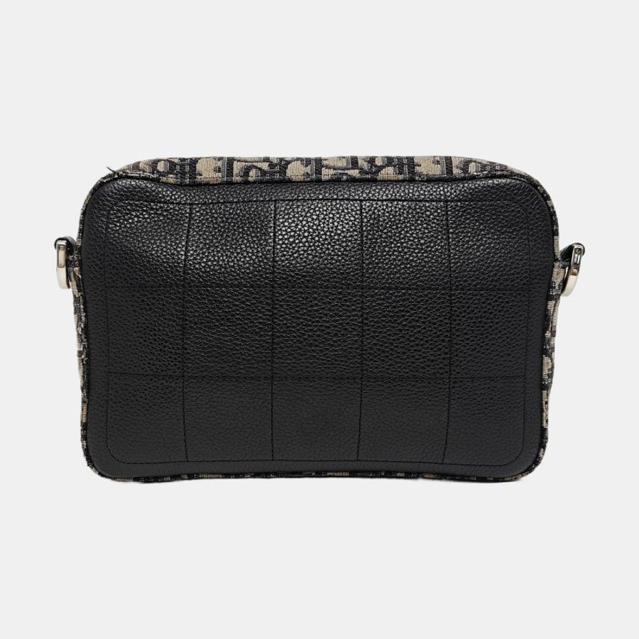 【大全套】DIOR Safari 藍色帆布老花單肩包 銀色五金-3