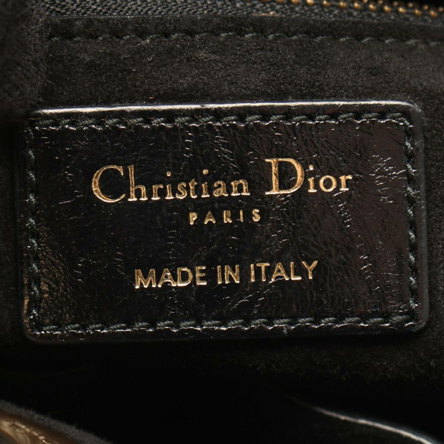 Dior Lady Christian Dior 小號 Cannage 2WAY 手提包，黑色真皮，二手女款-3
