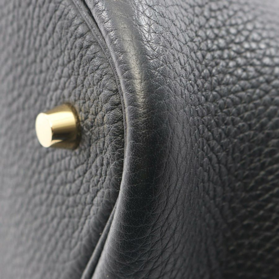愛馬仕 Picotin Lock MM 手提包 Taurillon Clemence Taurillon Clemence 黑色二手女士-5