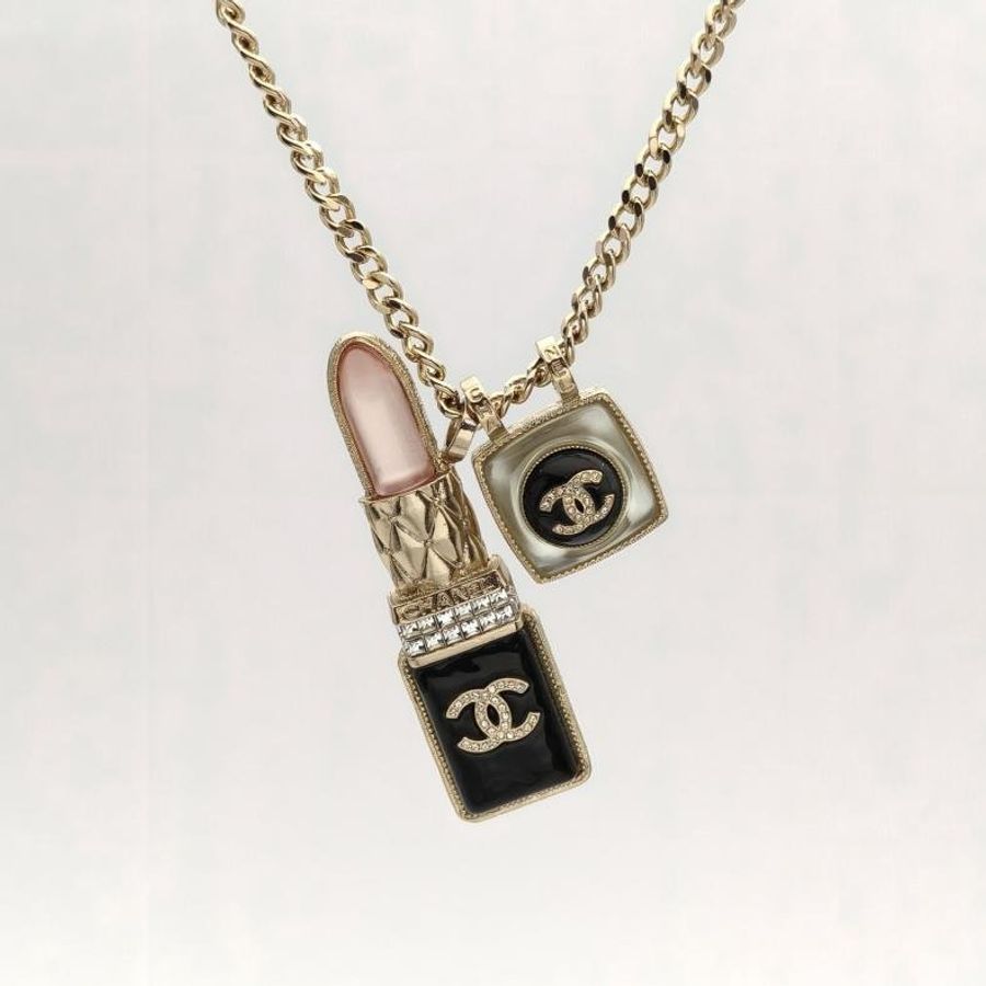 CHANEL 合金22C口紅吊墜毛衣鏈-1