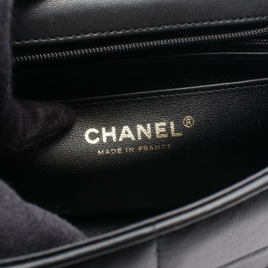 香奈兒 (CHANEL) 巧克力棒迷你翻蓋單肩包 AS3744 羊皮(綿羊皮)黑色二手女款-3
