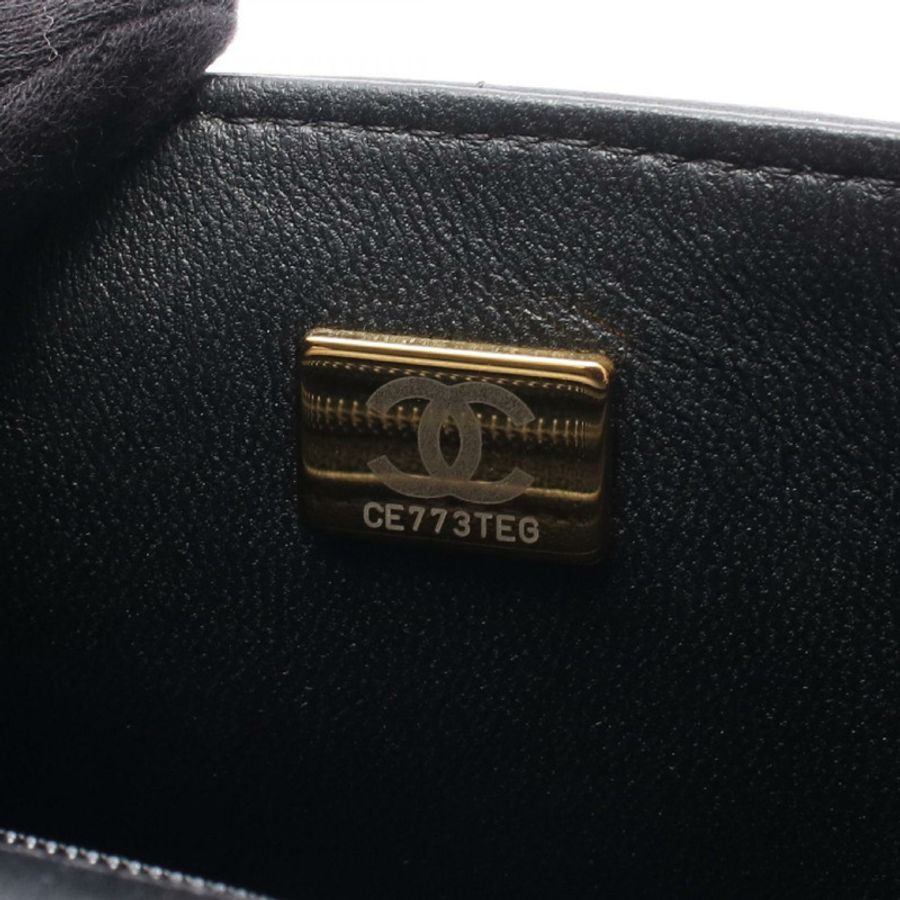 香奈兒 (CHANEL) 巧克力棒迷你翻蓋單肩包 AS3744 羊皮(綿羊皮)黑色二手女款-4