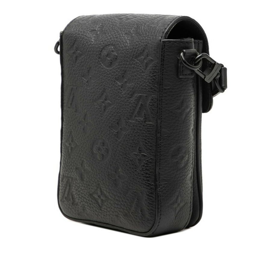 路易威登 Monogram Taurillon S-Lock 直式可穿戴式皮夾斜背單肩包 N81524 黑色皮革 男士 LOUIS VUITTON-1