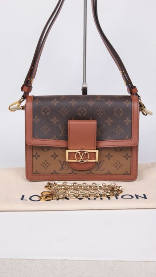 LV Dauphine达芙妮老花中号单肩包-1