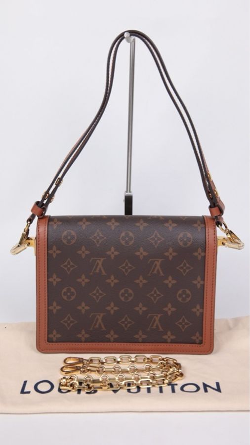 LV Dauphine达芙妮老花中号单肩包-3