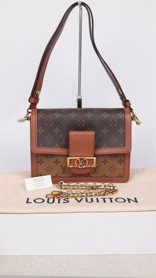 LV Dauphine达芙妮老花中号单肩包-8