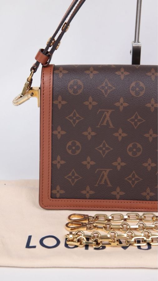 LV Dauphine达芙妮老花中号单肩包-14