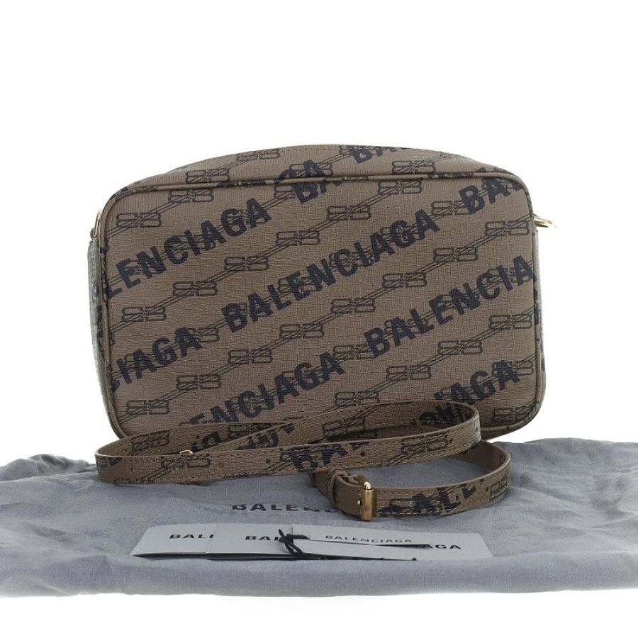 Balenciaga logo 徽標老花帆布相機包 斜背包-4