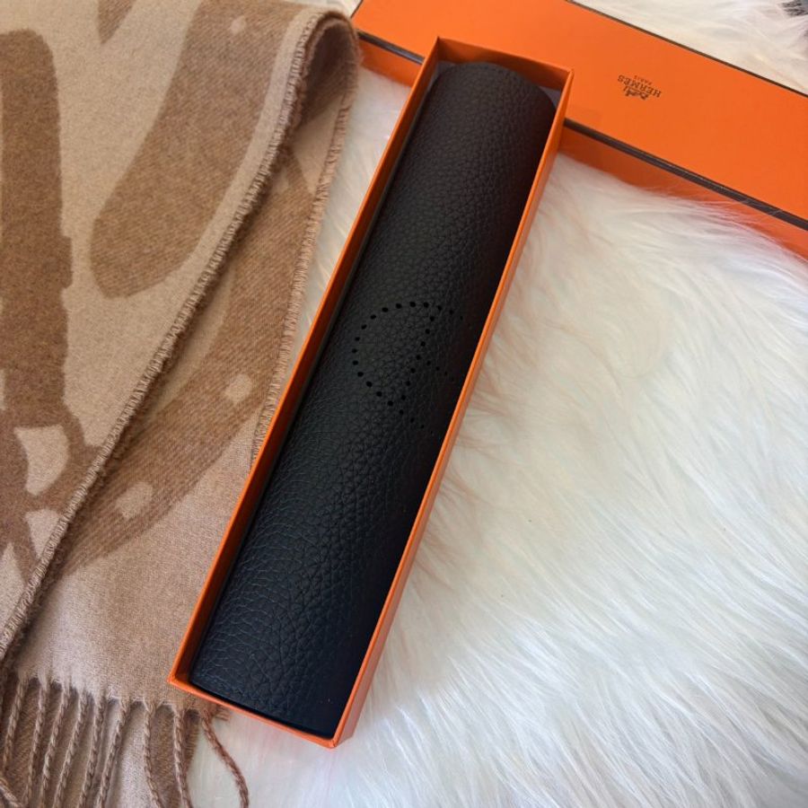 HERMES 25x25 Evelyne置物盤 黑色 W刻-4