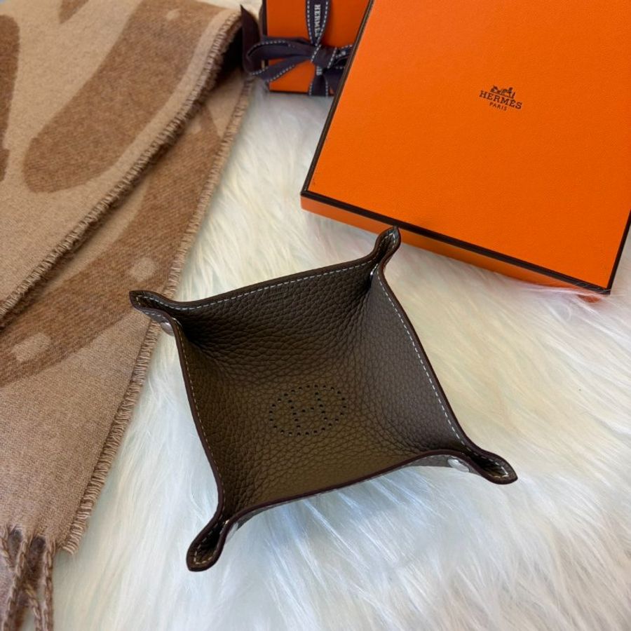 HERMES 迷你 Evelyne置物盤 灰色 W刻-0