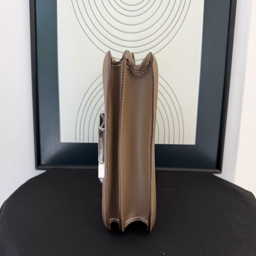 Hermes/愛馬仕 Constance/康康 斜背包大象灰 銀扣 Epsom皮24cm-4