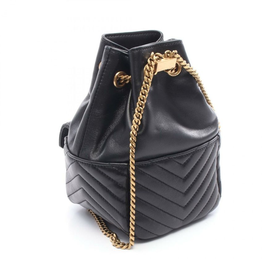 SAINT LAURENT PARIS Joe 迷你水桶單肩包，黑色真皮，全新女士款，金色五金配件-1