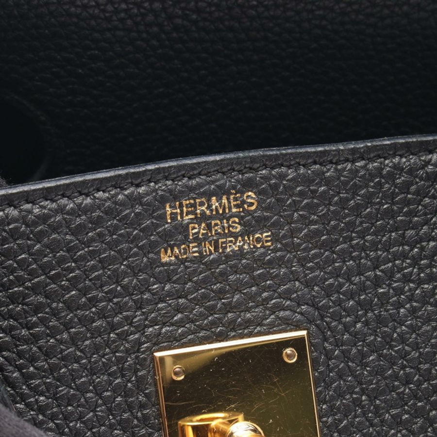 愛馬仕 Birkin 35 手提包 M 號 Togo 皮革 黑色 二手 女士 金色五金-3