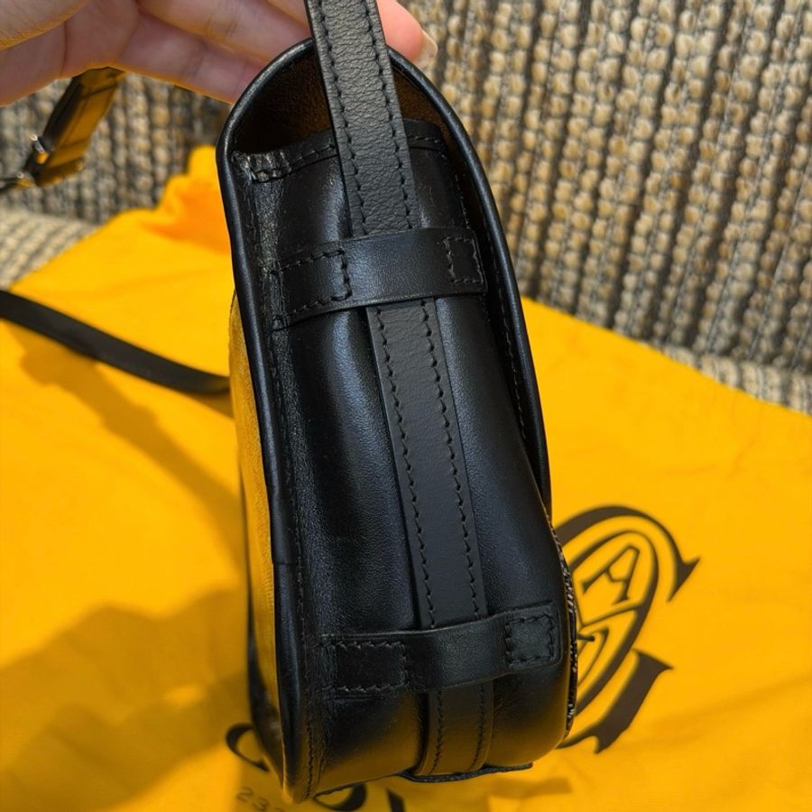 Goyard戈雅Belvedere黑花郵差包小號 馬鞍包斜背包 底長21cm-3