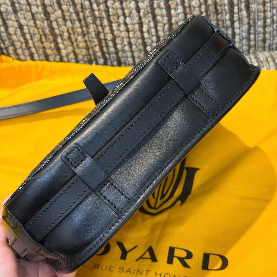 Goyard戈雅Belvedere黑花郵差包小號 馬鞍包斜背包 底長21cm-4