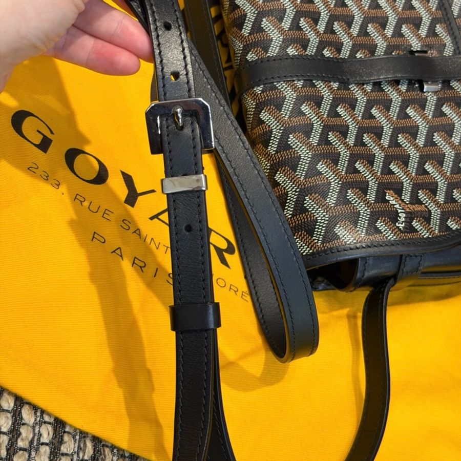 Goyard戈雅Belvedere黑花郵差包小號 馬鞍包斜背包 底長21cm-8