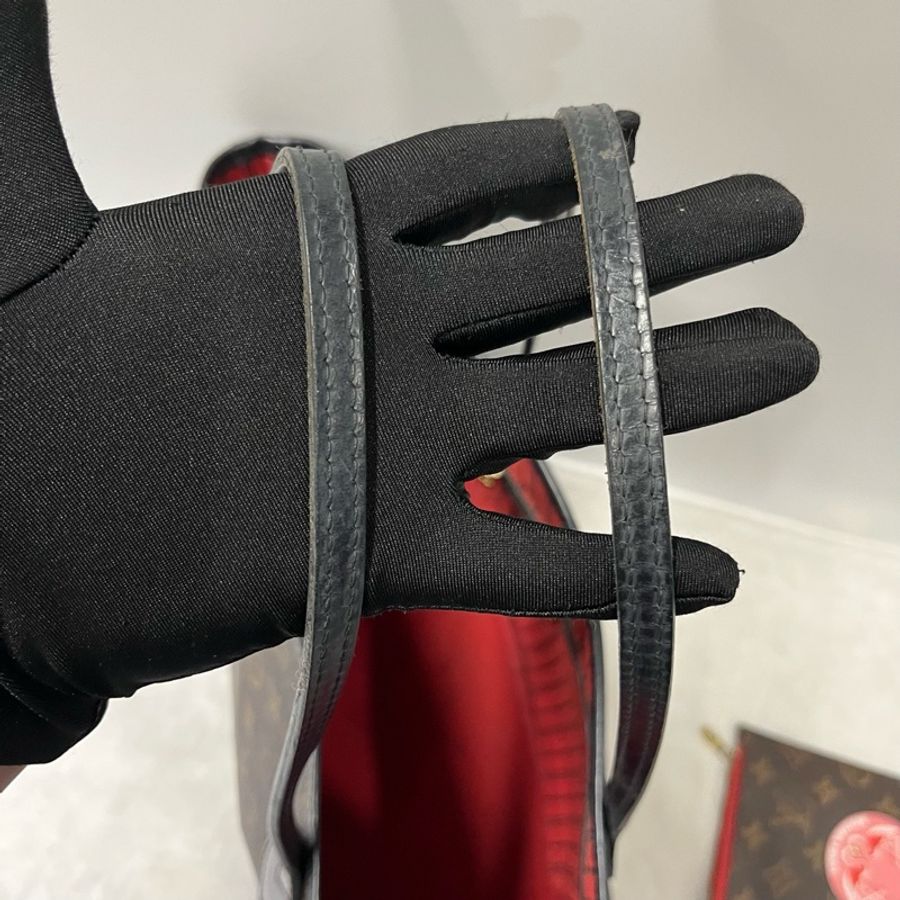 LV路易威登 Neverfull中號 購物袋老花拼黑 熊貓塗鴉火烈鳥塗鴉限量款單肩包子母包托特包-6