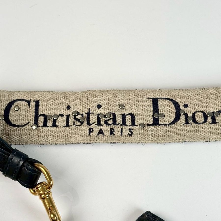 Dior Dioraddict 藍色緹花 中號 帆布 鉚釘 金屬 背帶 郵差包 肩背包 M5818CTZO-6