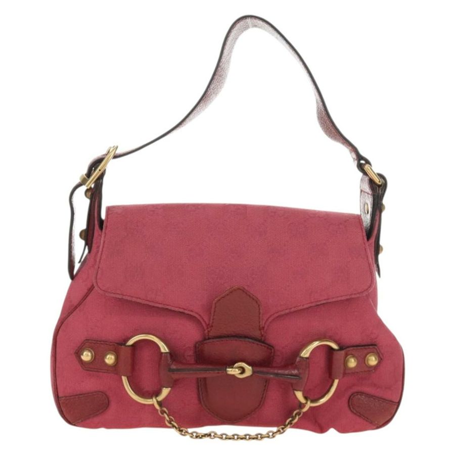 【日本直送】GUCCI GG帆布馬銜扣手提包 粉金 120984 正品 189295V-12