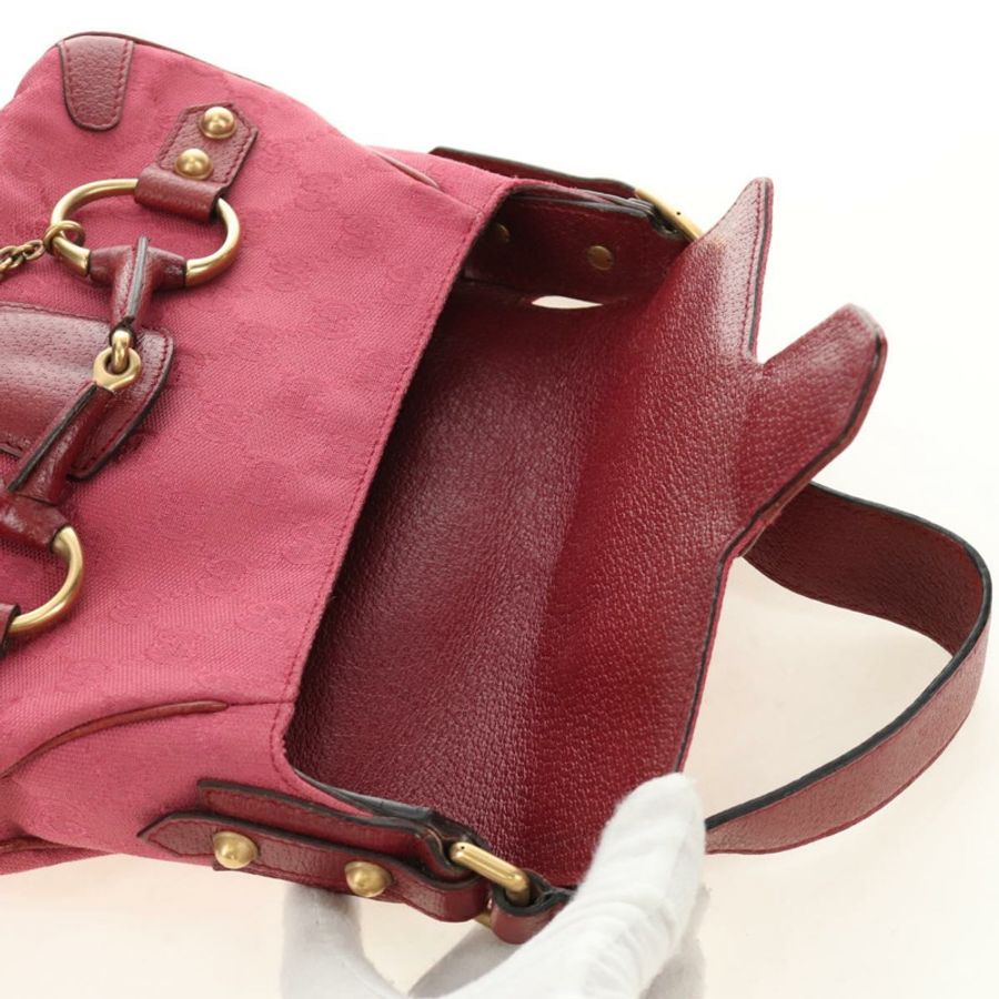 【日本直送】GUCCI GG帆布馬銜扣手提包 粉金 120984 正品 189295V-18