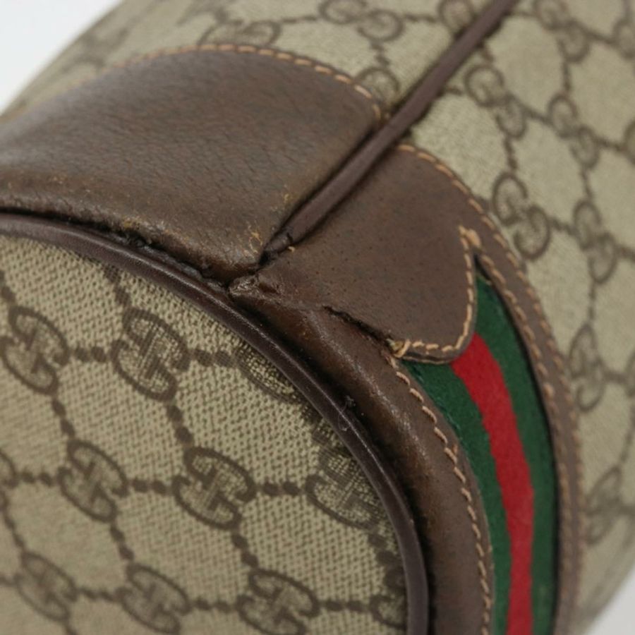【日本直送】GUCCI GG Supreme Web Sherry Line 手提包 PVC 米色 金色 001 58 6354 正品 189545A-8
