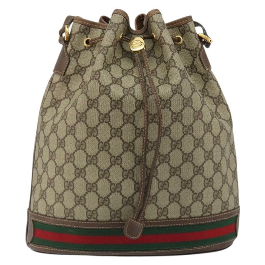 【日本直送】GUCCI GG Supreme Web Sherry Line 手提包 PVC 米色 金色 001 58 6354 正品 189545A-12