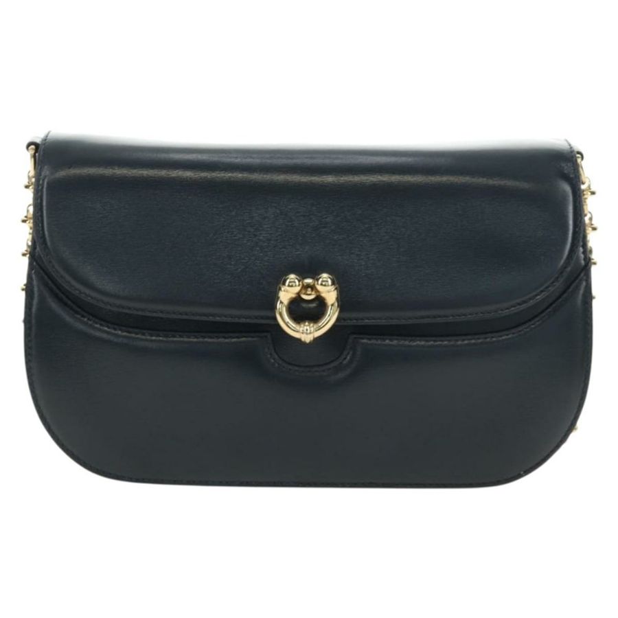 【日本直送】GUCCI 鏈條單肩包 皮革 海軍藍 金色 004 406 0473 正品 ep15047V-12