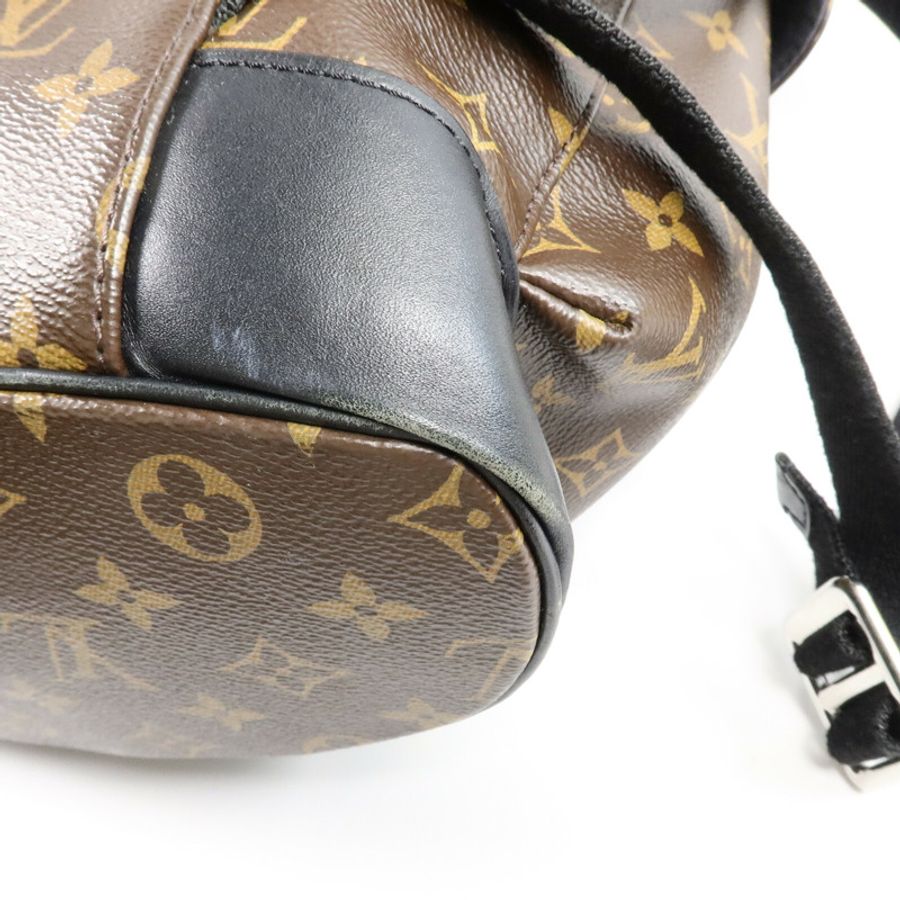 LOUIS VUITTON Monogram Macassar Christopher MM銀扣背包-9