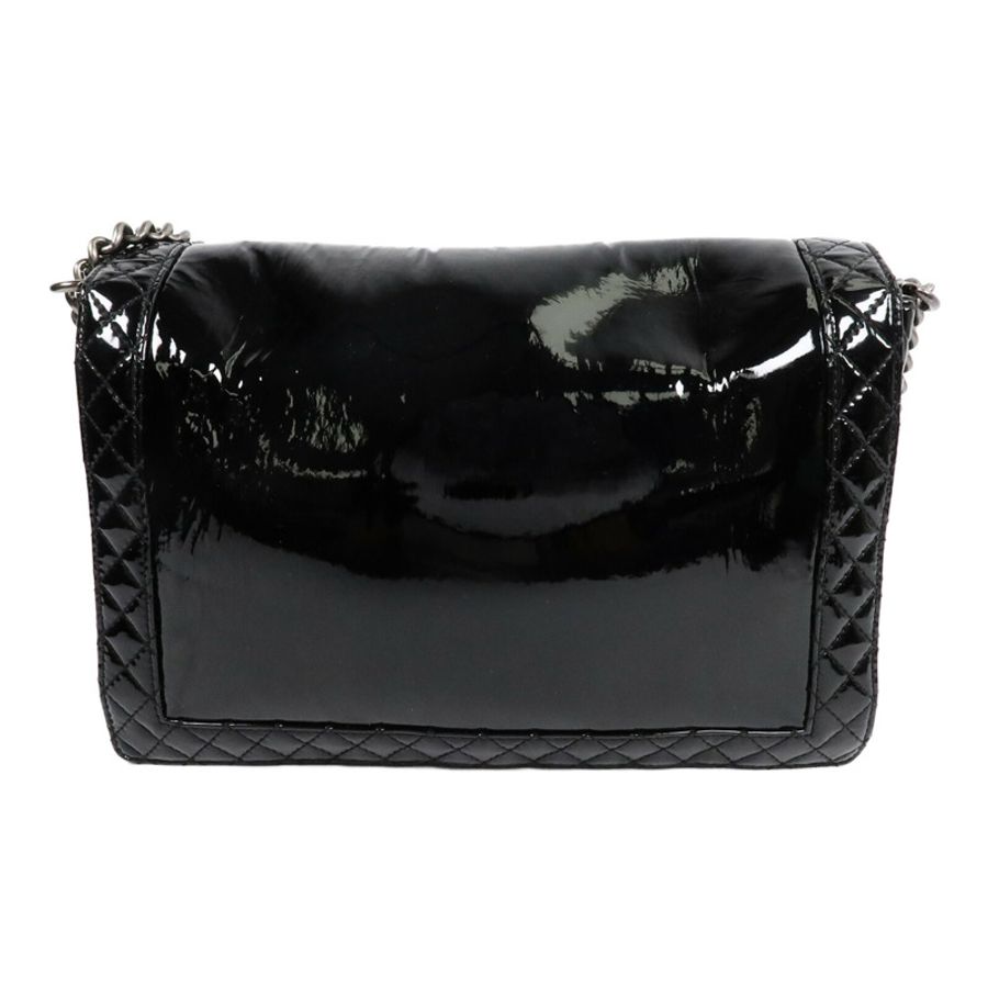 CHANEL 漆皮皮革Reverso Boy XL鏈帶手挽肩背兩用袋-1