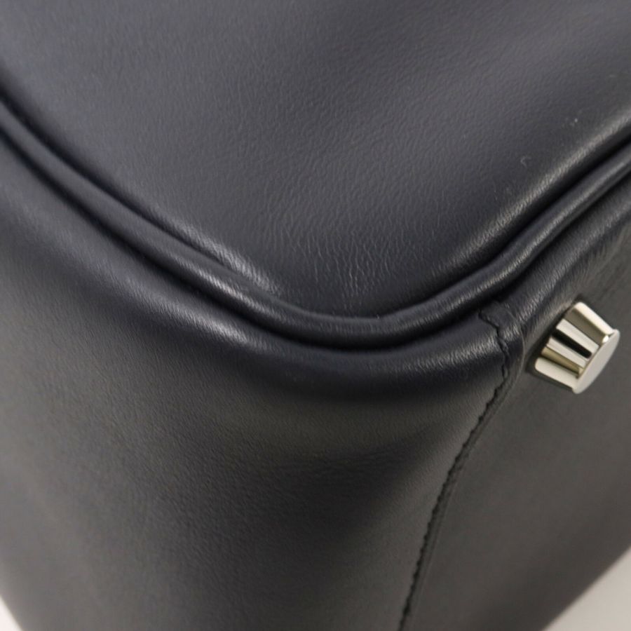 HERMES Swift皮革/Epsom皮革Lindy 26手挽肩背兩用袋Bleu Indigo/Orange Poppy-11
