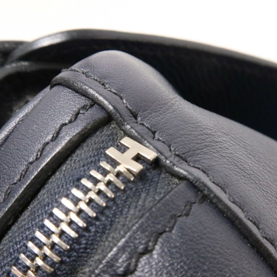 HERMES Swift皮革/Epsom皮革Lindy 26手挽肩背兩用袋Bleu Indigo/Orange Poppy-13
