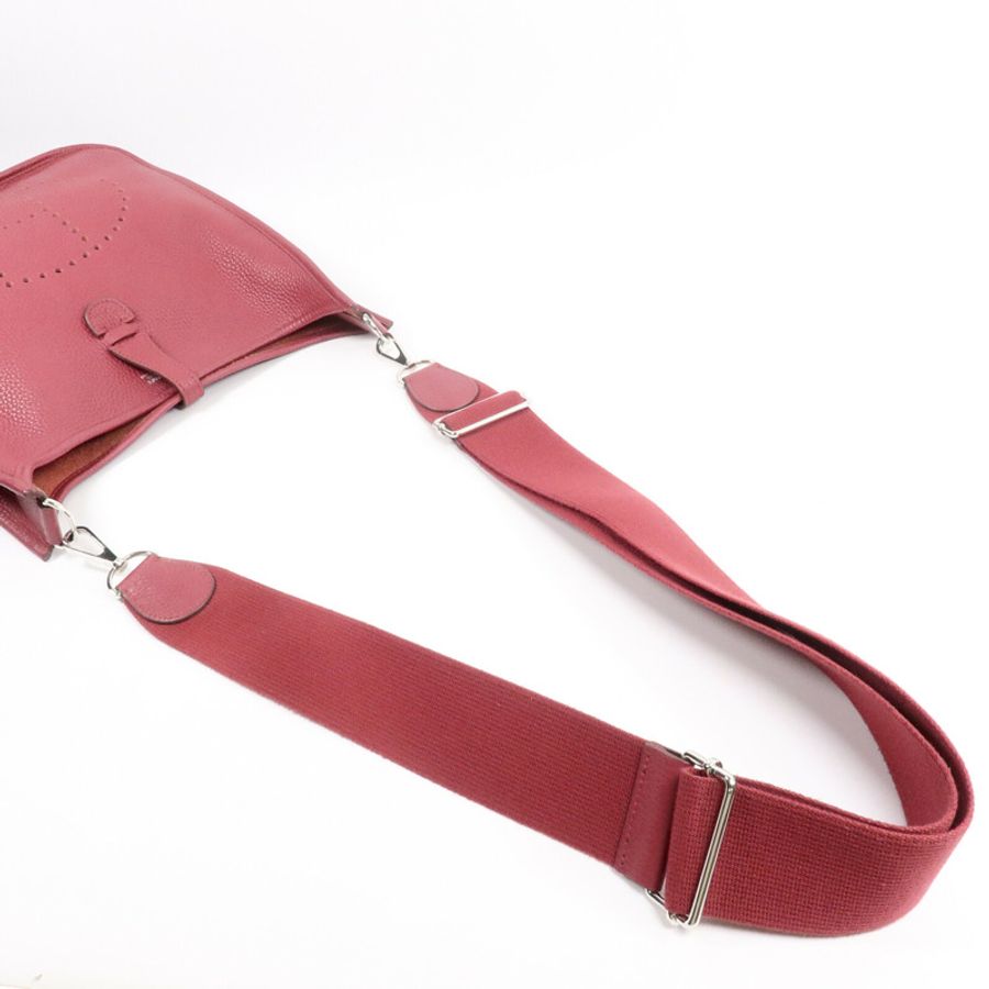 HERMES Clemence皮革Evelyne PM肩背袋Rubis-8