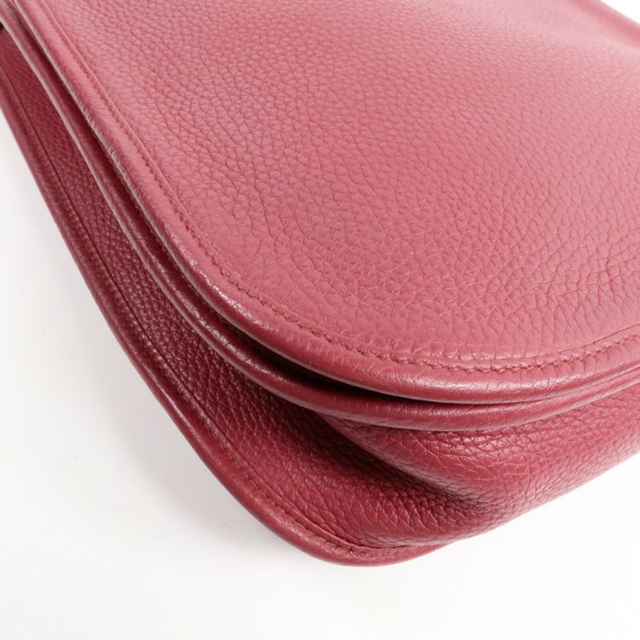 HERMES Clemence皮革Evelyne PM肩背袋Rubis-12