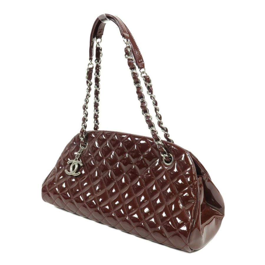 CHANEL 漆皮皮革Mademoiselle Bowling Bag鏈帶肩背袋-2