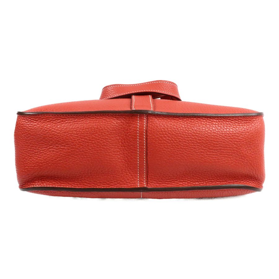 HERMES Clemence皮革Halzan 31手挽肩背兩用袋Rouge Casaque-3