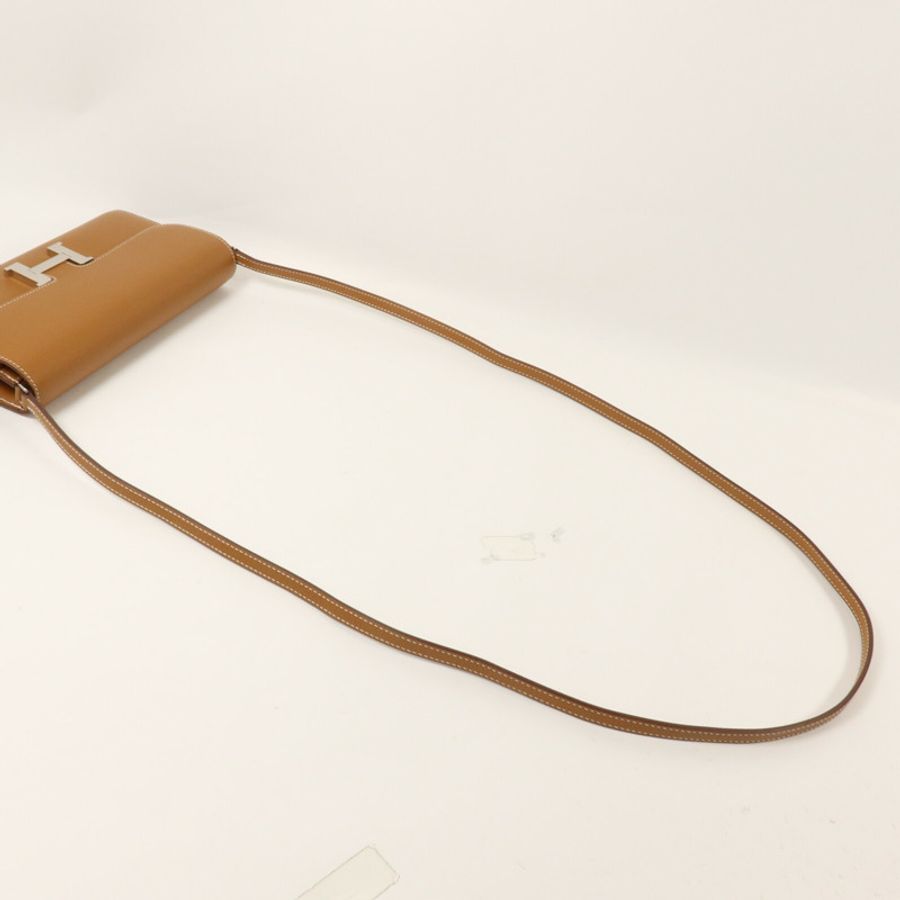 HERMES Epsom皮革Constance To Go肩背袋Gold-7