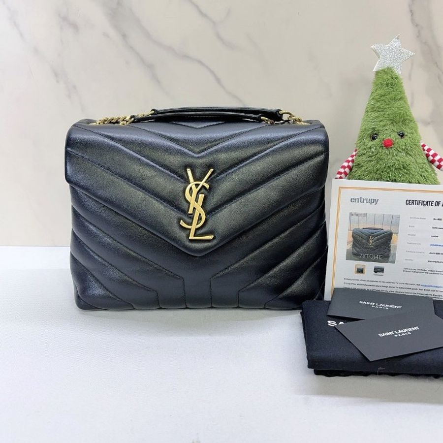 YSL Loulou Y字絎縫鏈帶翻蓋肩背包-0
