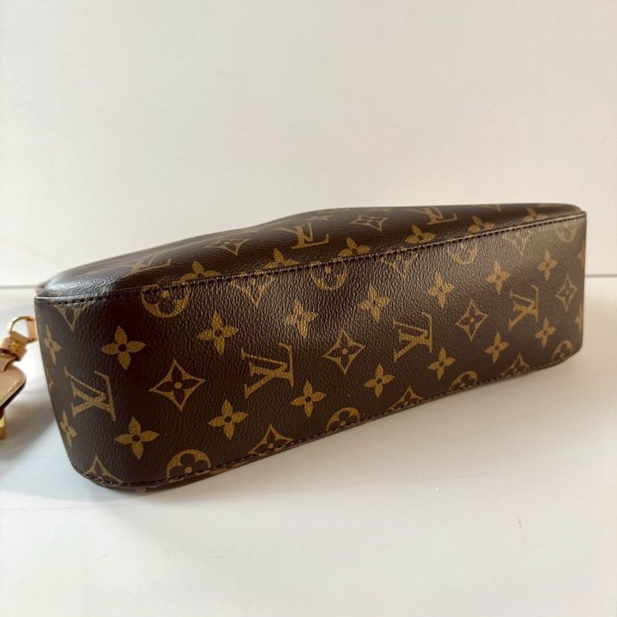 LV Slouchy PM 棕色 老花 拉鍊 肩背包 托特包 手提包 M11952-6