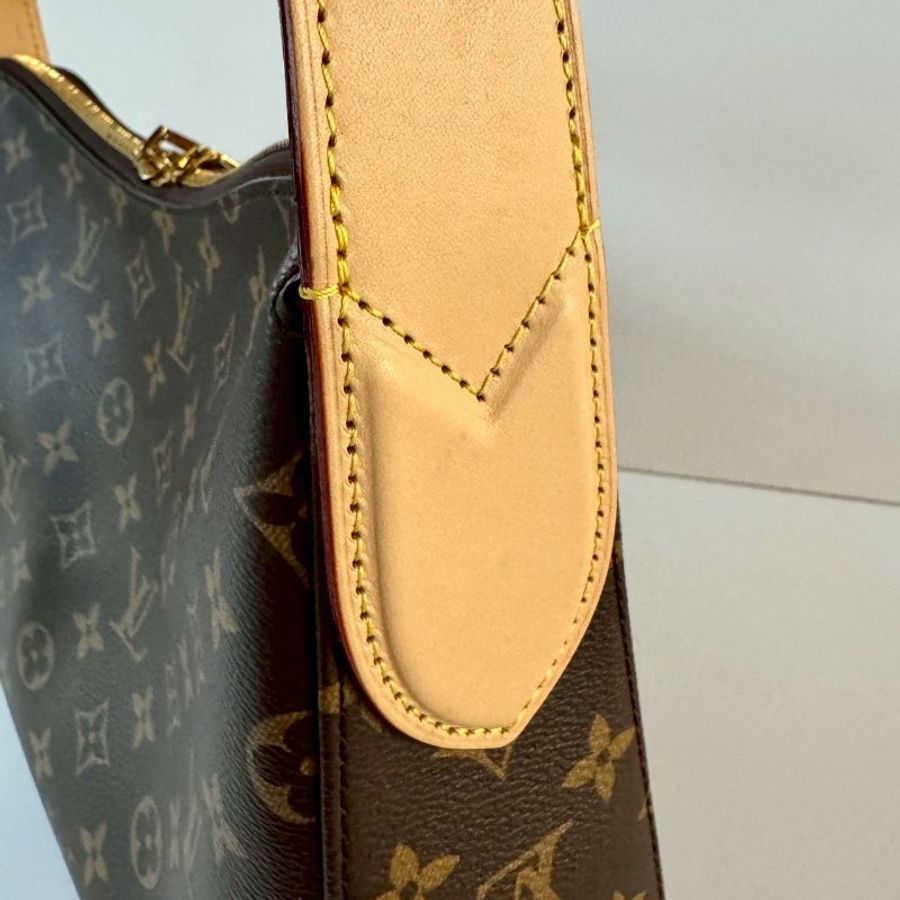 LV Slouchy PM 棕色 老花 拉鍊 肩背包 托特包 手提包 M11952-9