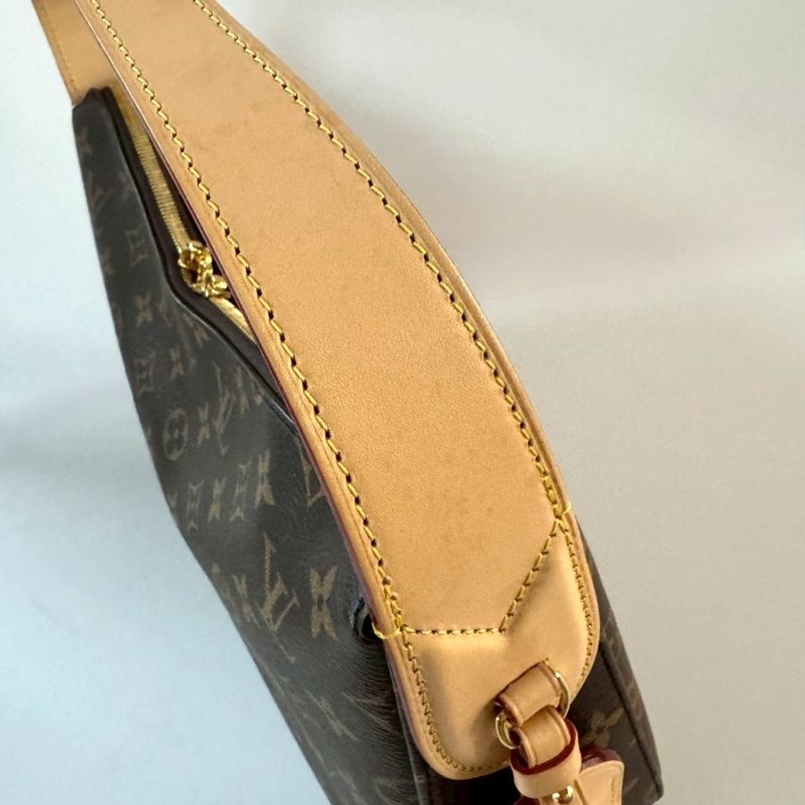 LV Slouchy PM 棕色 老花 拉鍊 肩背包 托特包 手提包 M11952-12