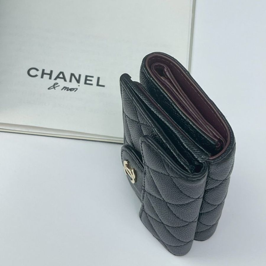 CHANEL COCO迷你雙層三折短夾 保卡款-10