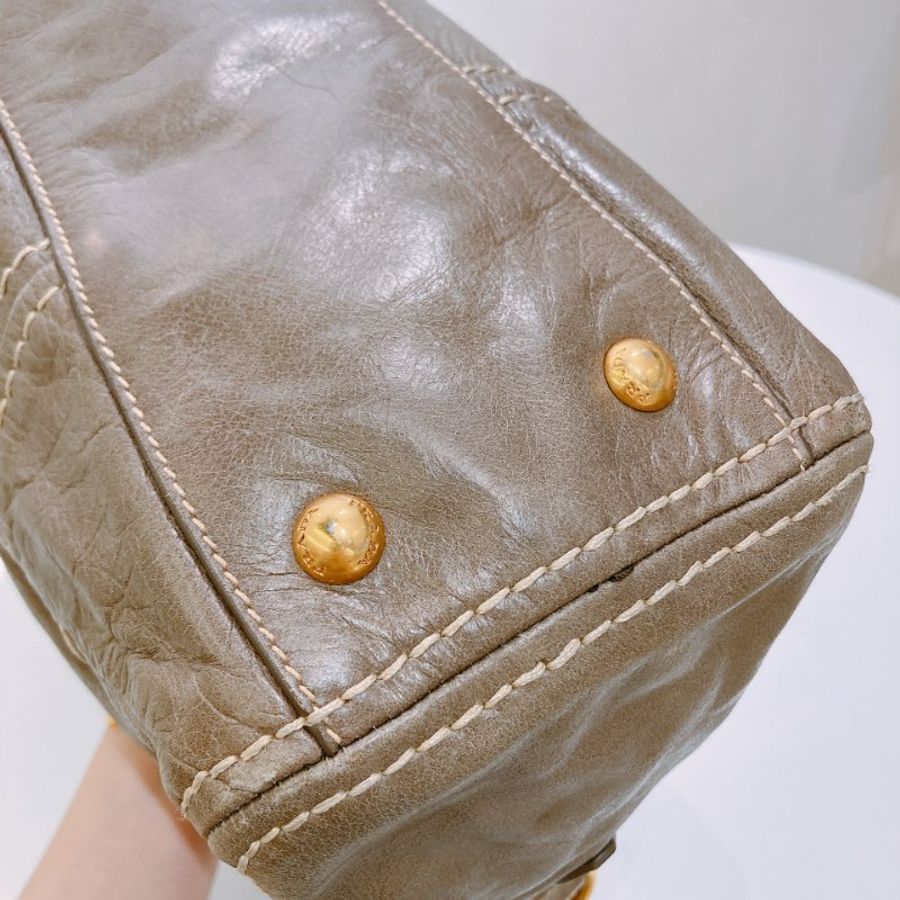 TW4916 Prada 普拉達 皮革手袋 Vitello Shine Leather Vintage Top Handbag Argilla x GHW-7