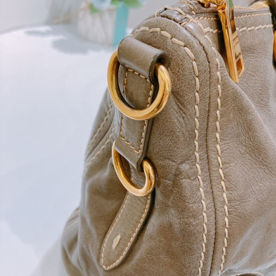TW4916 Prada 普拉達 皮革手袋 Vitello Shine Leather Vintage Top Handbag Argilla x GHW-10