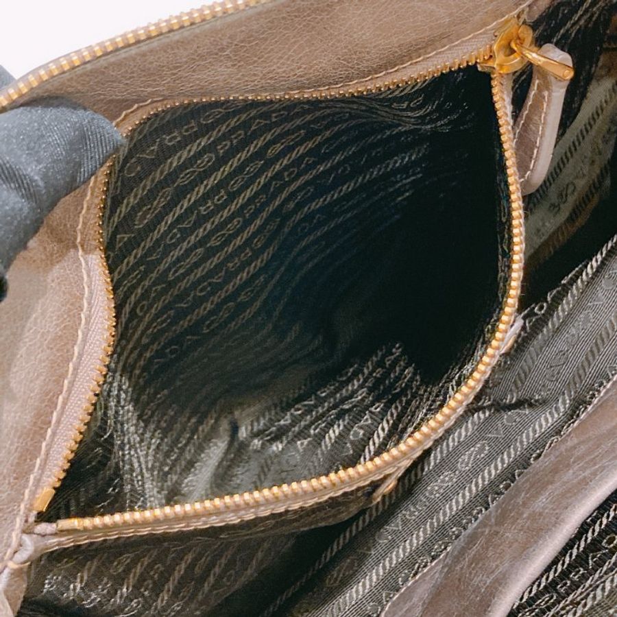 TW4916 Prada 普拉達 皮革手袋 Vitello Shine Leather Vintage Top Handbag Argilla x GHW-15